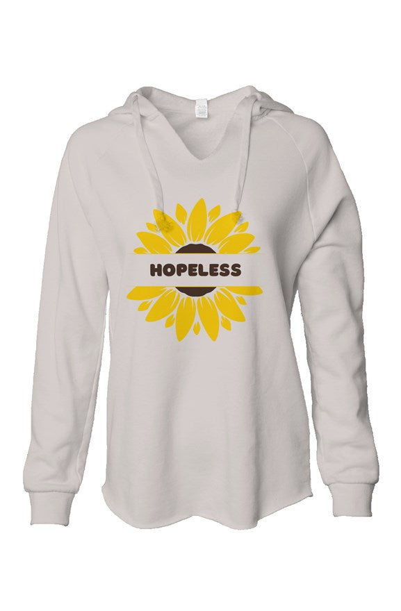 Lida LUX Womens Hopeless Sunflower Lightweight Wash Hooded Sweatshirt